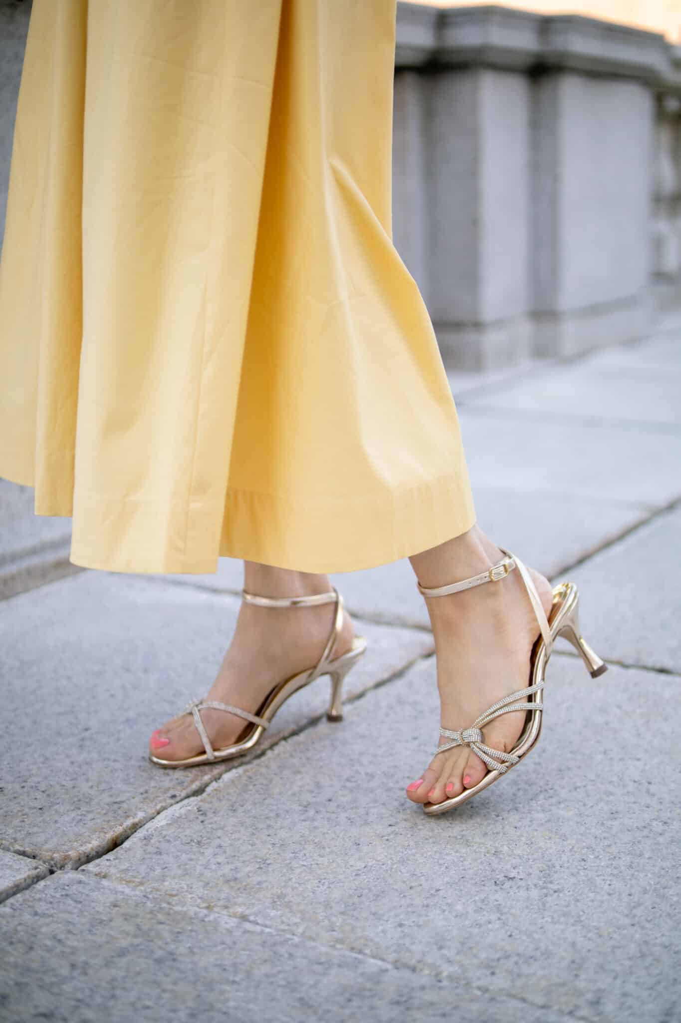 Yellow Shoes Yellow Sandals Outfit Blue Dress Yellow Shoes